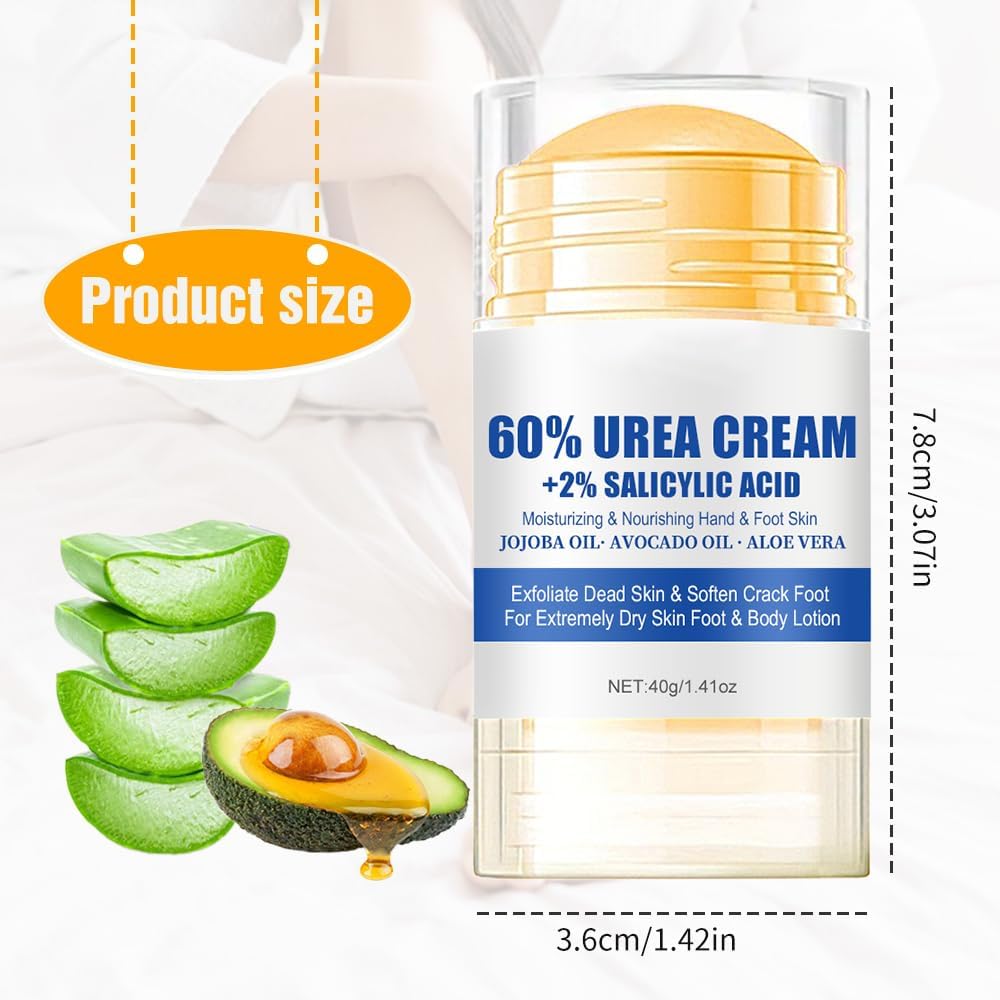 60% Urea Hydrating Foot Cream, 2025 Upgraded Moisturising Anti-Cracking and Dryness Foot Cream, Foot Lotion Heel Stick Repairs and Hydrates Dry and Cracked for Feet Hand (1)