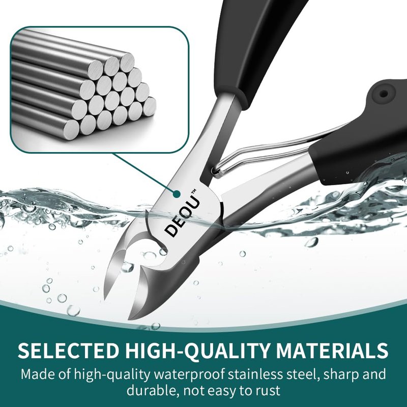DEOU Heavy Duty Large Opening toenail Clippers, Suitable for Embedded Growth and Rough Nails, Home Pedicure Tools for Men, Women, Elderly (Heavy Nail Clippers+Nail Remover)