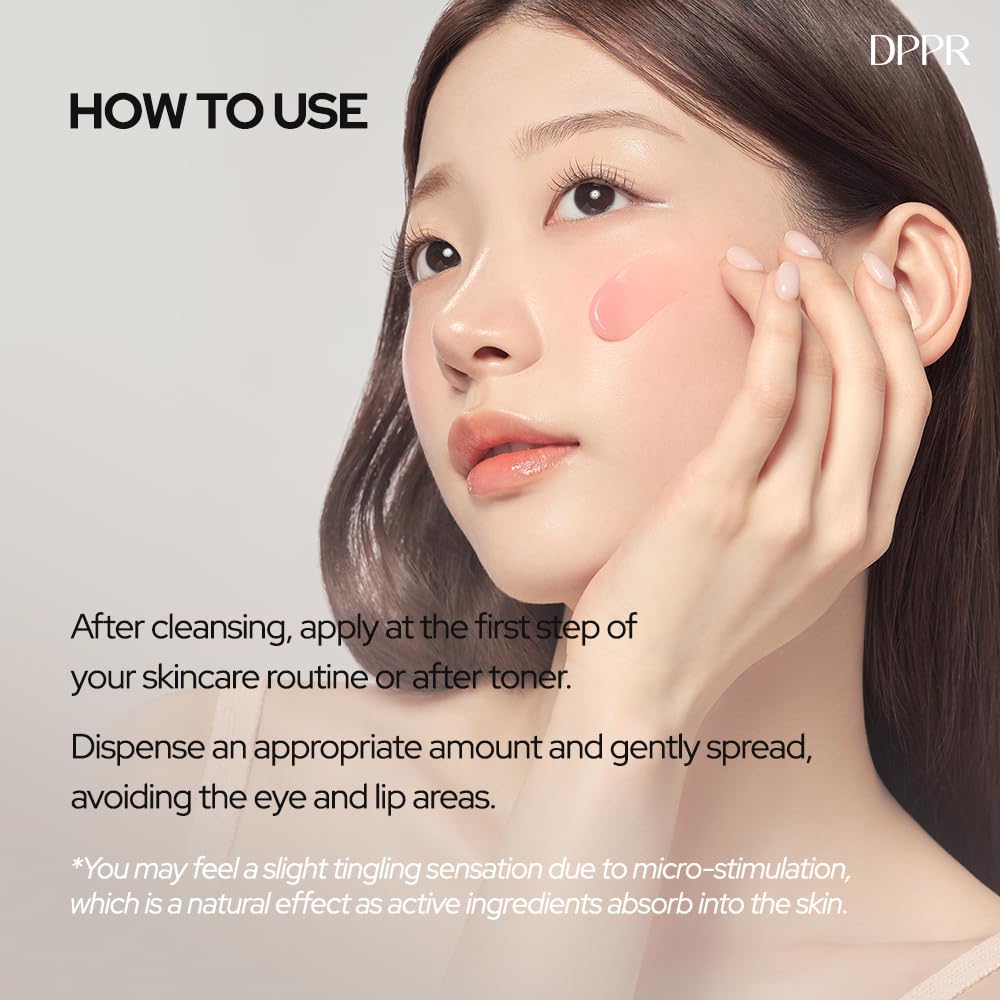 DPPR PDRNCUBE Middleshot 2000 Serum, Facial Serum for Daily Skin Care, Glass Skin, Pink Collagen Serum for Glowy Skin, Serum for Smile Lines, Korean Skincare, Niacinamide(1.01 fl.oz / 30ml)