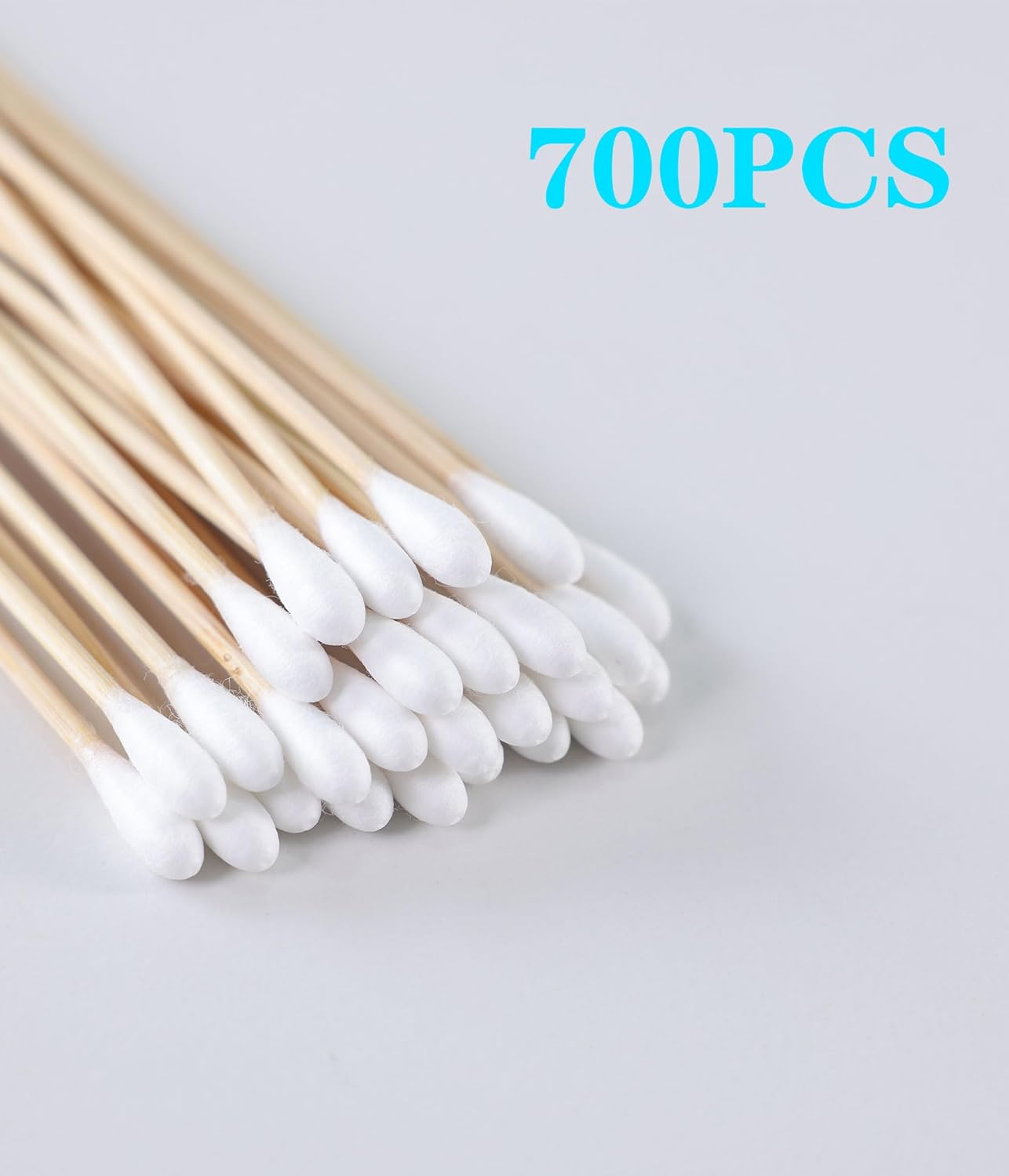 6-Inch Wooden Sterile Cotton Swabs - Individually Wrapped for Home Health & Beauty Care - Ideal for Ear Cleaning, Makeup, Jewelry & Piercing Aftercare (6 Inch Long, Count, 400)