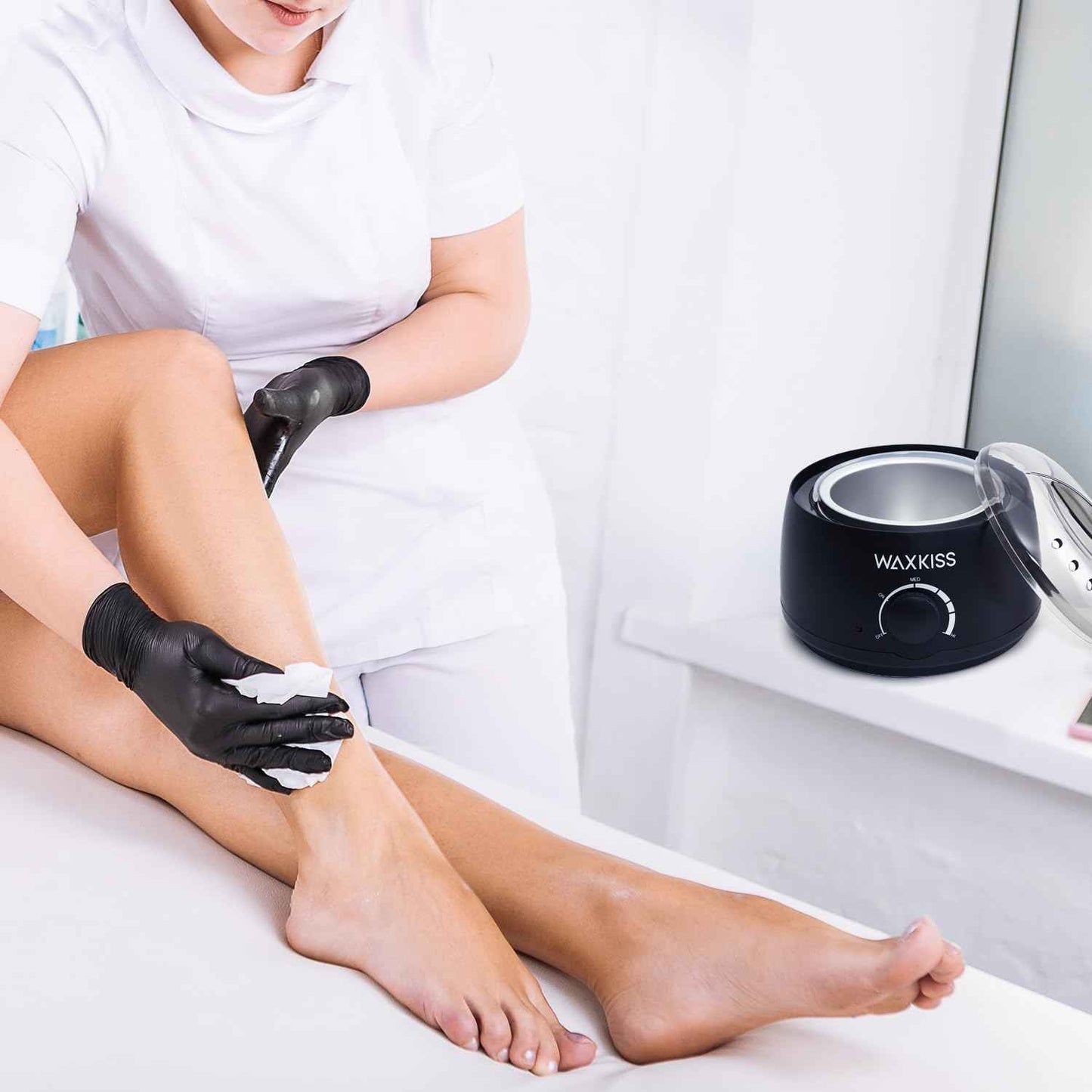 Waxkiss 14Oz Wax Warmer for Hair Removal, Professional Wax Melting Machine for Women Men With Aluminum Pot And See-Through Lid