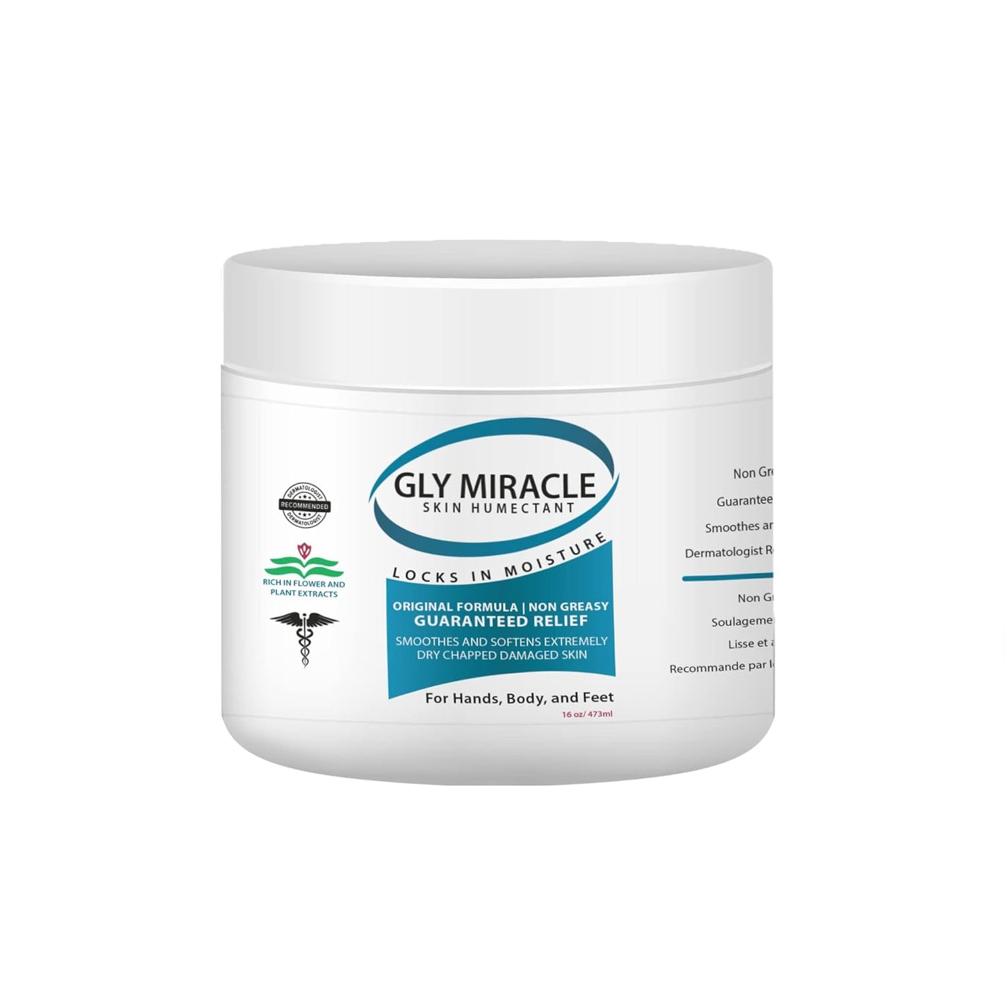 Moisturizing Body Lotion - Non-Greasy Humectant for Extremely Dry Skin | 16 oz Jar with Pure Glycerin