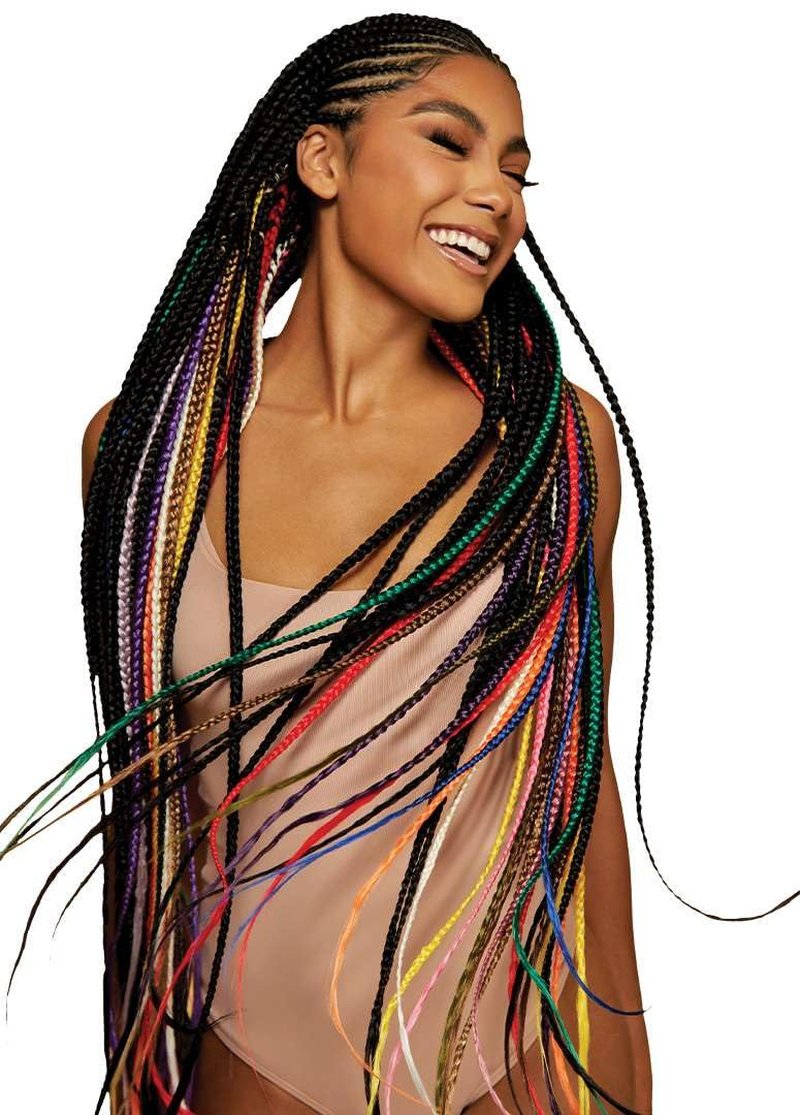 Outre X-Pression Braid - Pre Stretched Braid 52" 3X (5 Pack, OFF BLACK 1B)