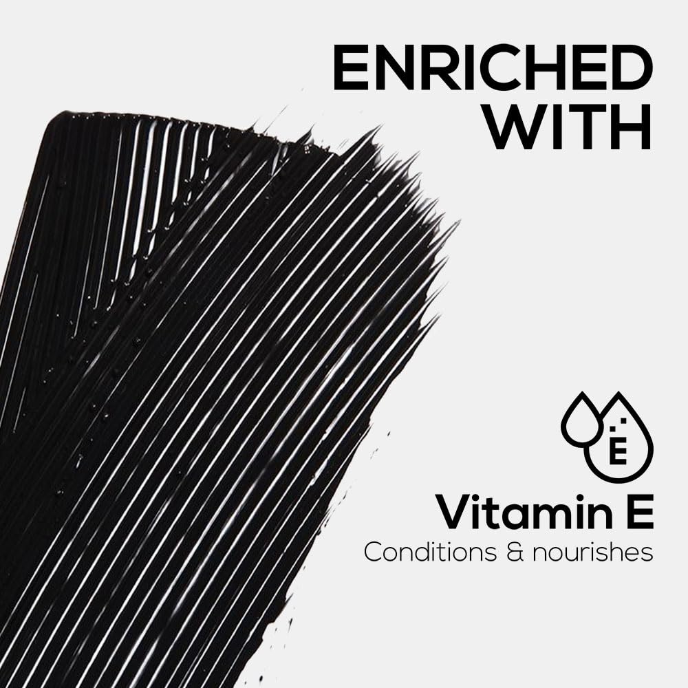 RENEE Midnight Mascara with Unique 360-Degree Wand, Darkest Black, Clump-Free & Long-Lasting Formula, Volumizes, Lengthens & Nourishes, Infused with Vitamin E