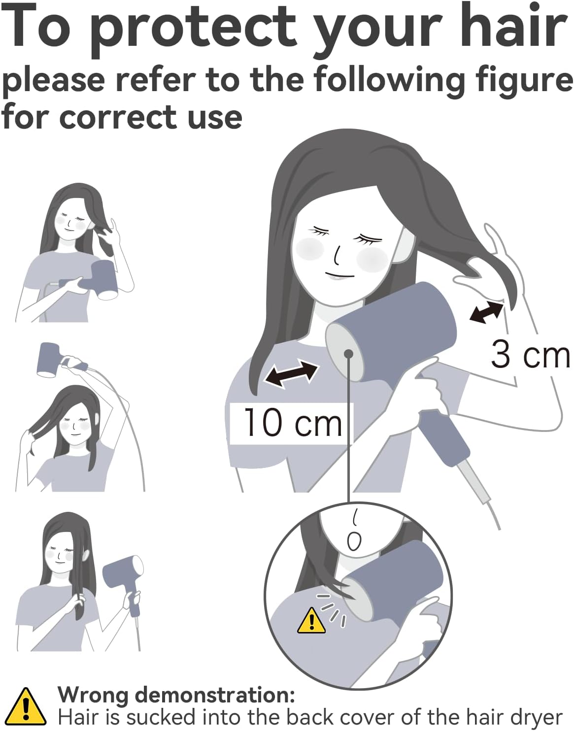 Ionic Blow Dryer - 1600W Portable Lightweight Hair Dryer with 3 Heat Settings & Diffuser | Fast Drying, Travel-Friendly
