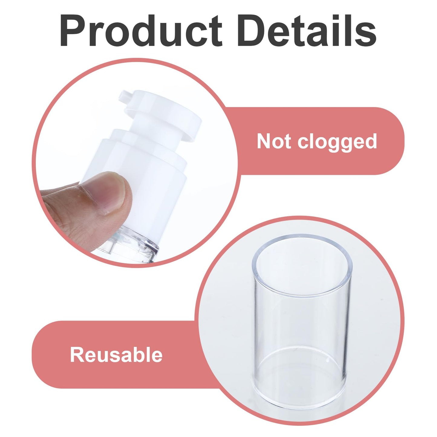 28 Pack Airless Pump Bottles 1.7 oz Travel Size Pump Bottle Lotion Container Refillable Cosmetic Pump Dispensers for Foundation Moisturizer Shampoo Toiletry