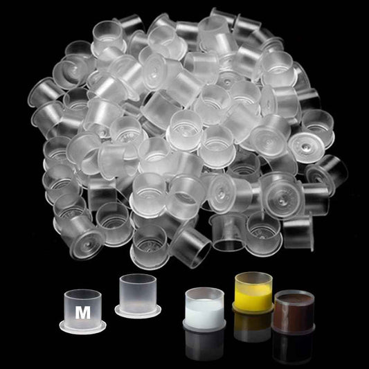 1000Pcs Tattoo Ink Caps with Base - Gakonp 14mm Tattoo Ink Cups Disposable Ink Caps Plastic Pigment Cups for Tattoo Supplies