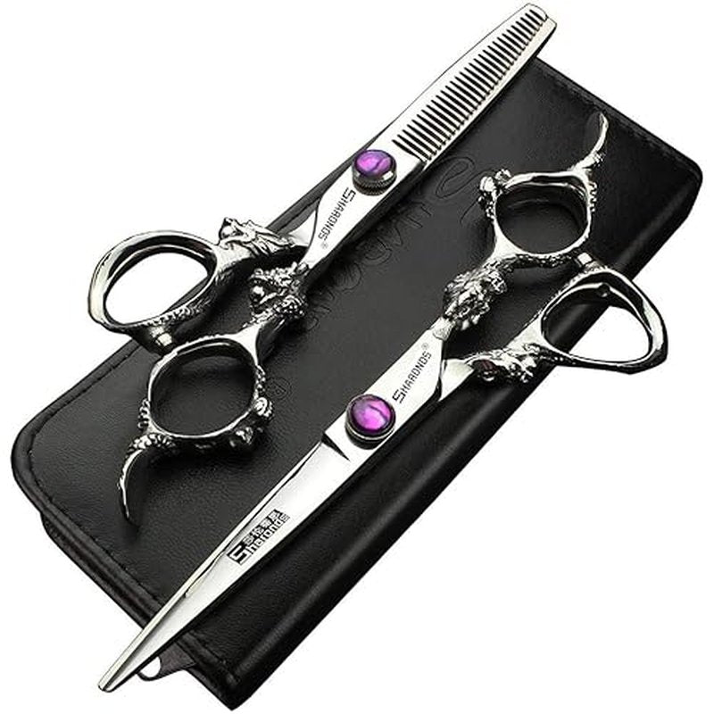 6" Professional Hairdressing Scissors Set, Hair Clipper/Household Stainless Steel Hair Clipper (6" Silver Set)