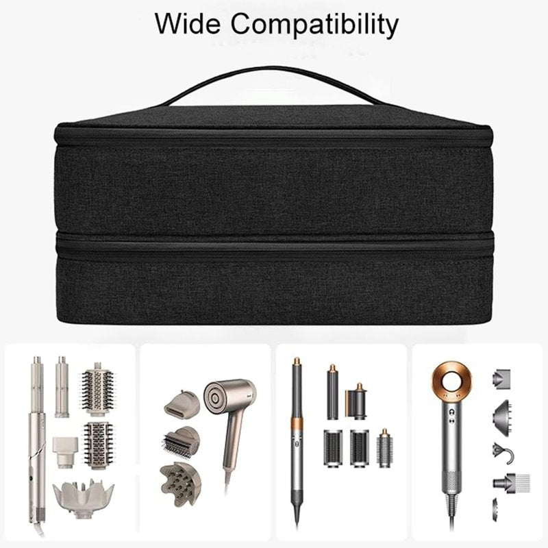 BUBM Double-Layer Carrying Case for Shark Flexstyle, Travel Case for Shark Flexstyle/FlexFusion, Portable Storage Organizer bag for Airwrap Styler/Supersonic Hair Dryer and Attachments,Black