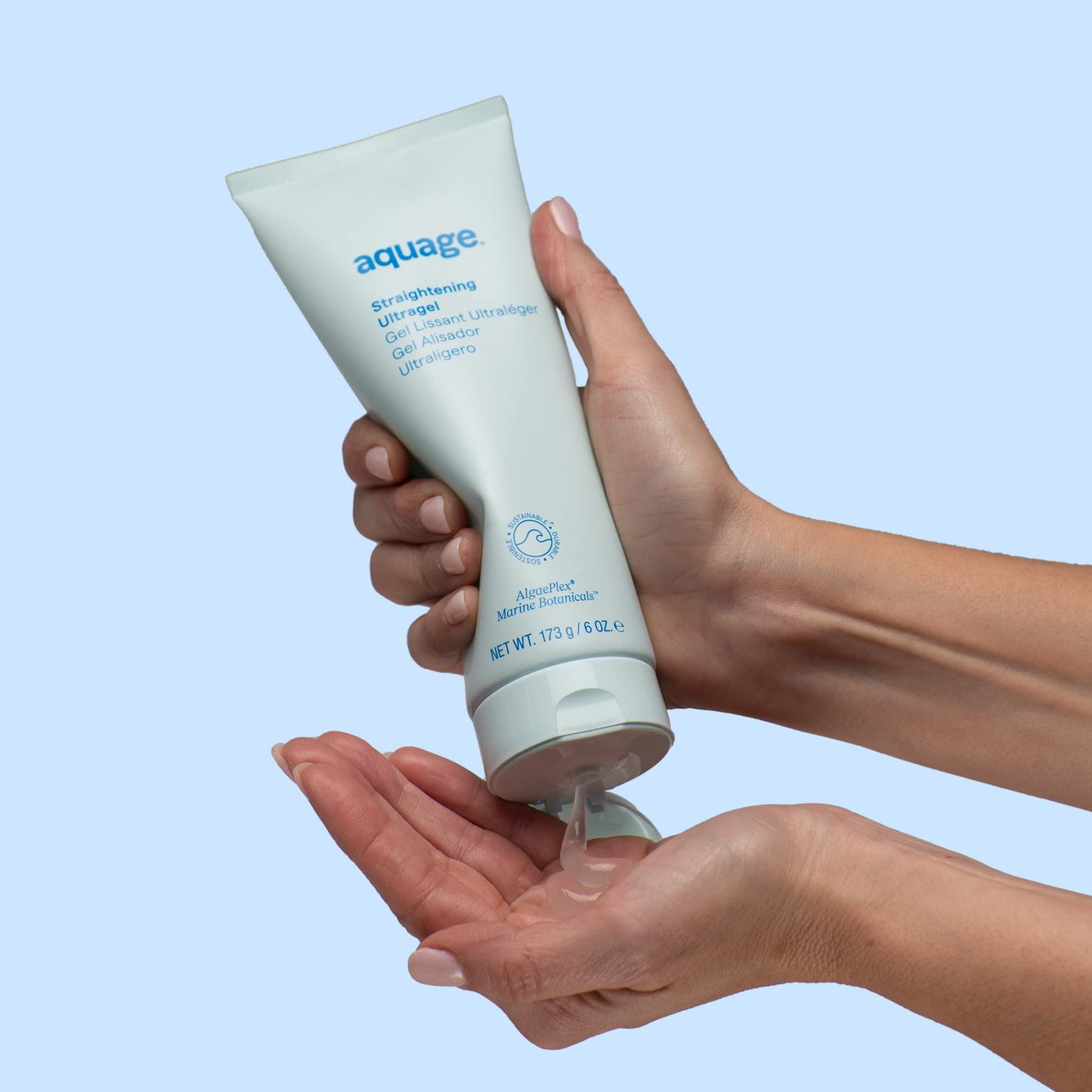 Aquage Straightening Hair Gel - Lightweight Styling Gel with AlgaePlex Marine Botanicals & Silicones for Anti Frizz Control, Heat Styling Slip & Humidity Resistance (10 oz)