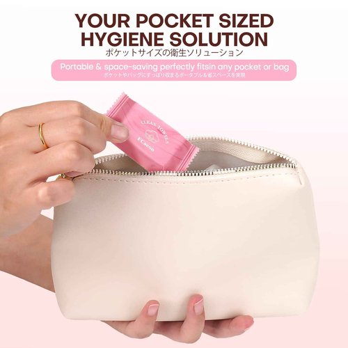 Fcaeon Disposable Face Towel Large Ultra Soft Compressed Towel Tablets for Travel Individually Wrapped, 12x9 Inch Portable Face Washcloths Reusable for Gym Hiking Camping Outdoor Sports(50 Pcs Pink)