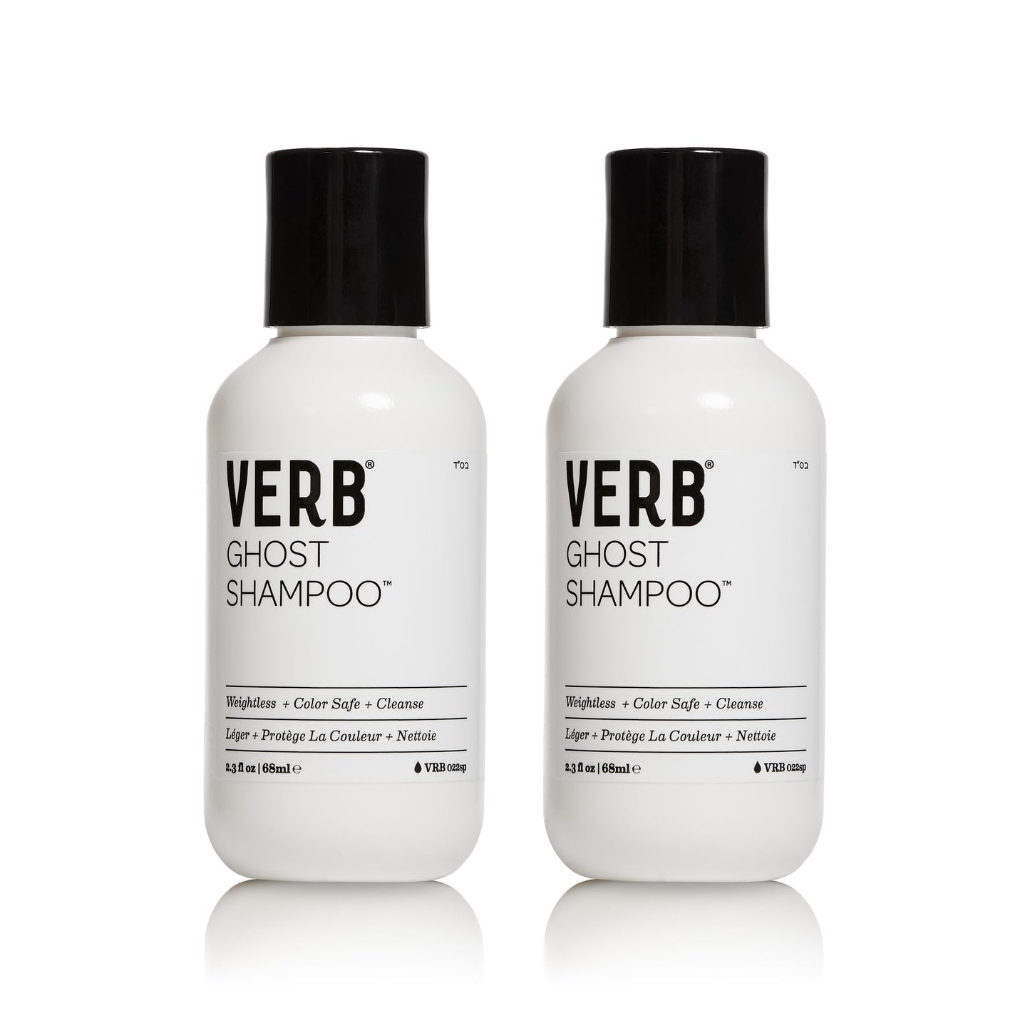VERB Ghost Shampoo, 2.3 fl oz -2 pk - Infused with Moringa Oil - Cleanses Fine and Weighed Down Hair - Vegan, No Parabens or Harmful Sulfates