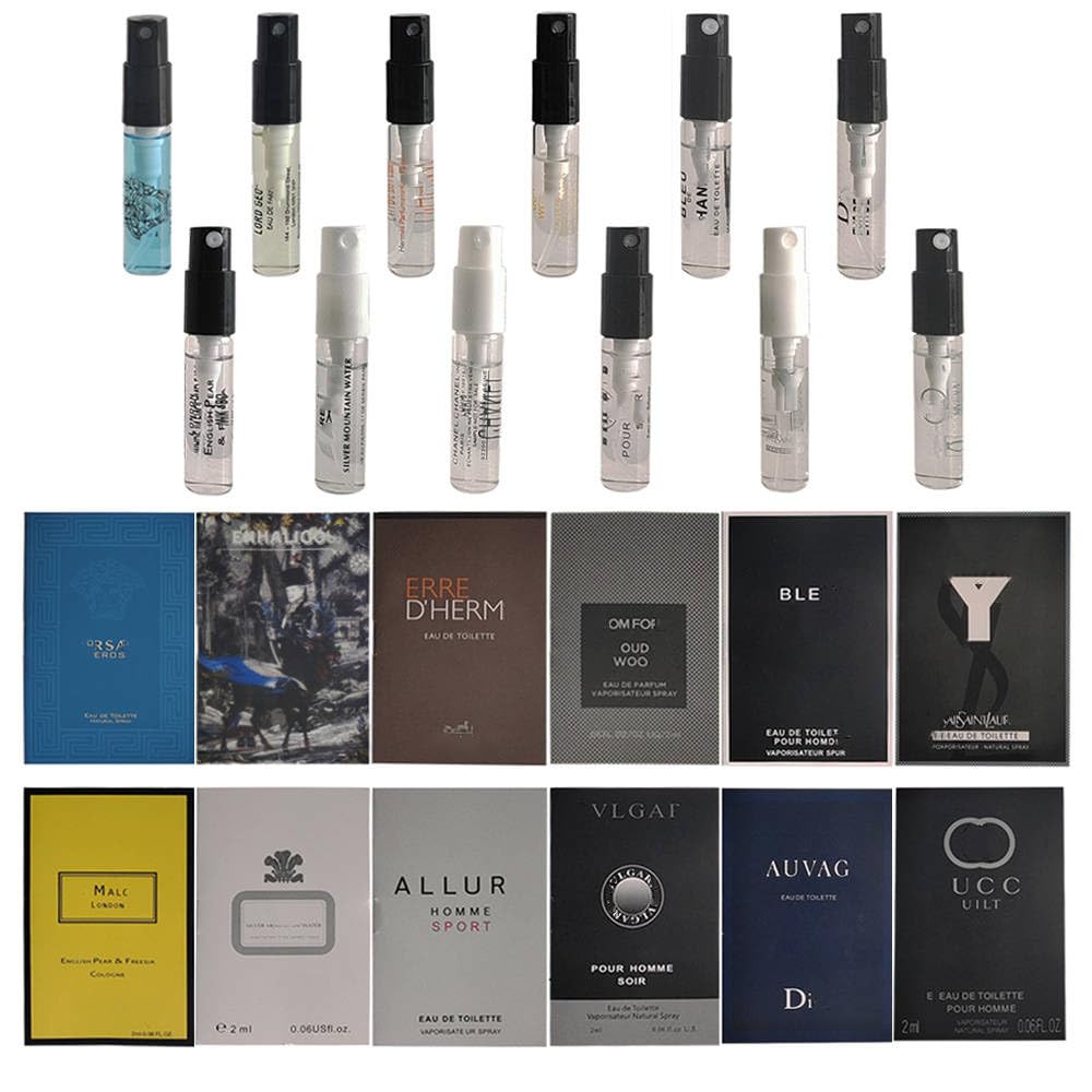 Huatsing Men's Perfume Sampler 12pcs Sample Designer Fragrance Samples for Men (Lot 12)