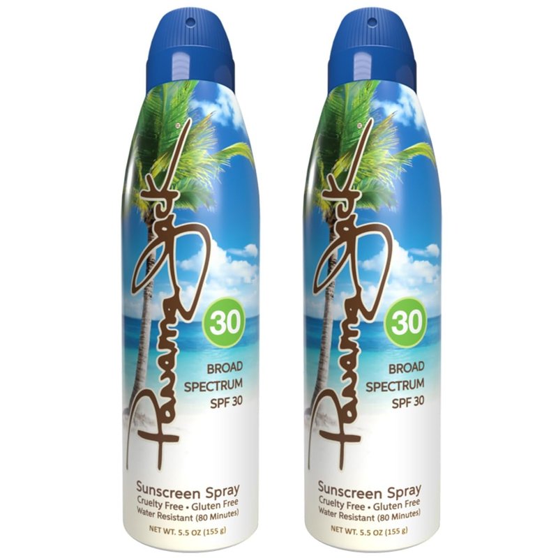 Panama Jack Continuous Spray Sunscreen - SPF 30, Broad Spectrum UVA/UVB Protection, PABA, Paraben, Gluten & Cruelty Free, Water Resistant (80 Minutes), 5.5 OZ