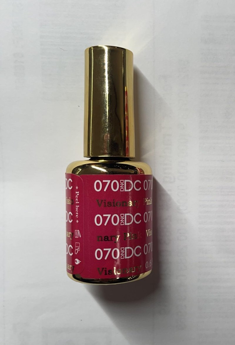 DND DC Gel Polish Set, Pink Collection, UV/LED GelPolish and Air Dry Nail Lacquer, Matching Chip-Free Polish Duo, 070 Visionary Pink, 0.5 Fl Oz Each