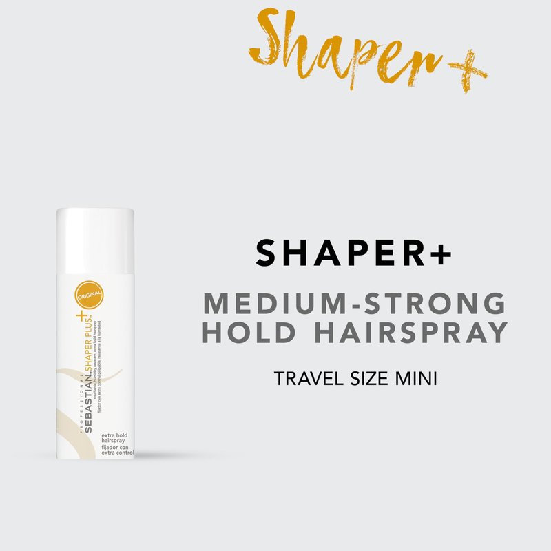 Sebastian Professional Shaper Plus Mini Hairspray, 80% VOC | Humidity Resistant, Original Extra Hold | Travel Size, 1.3 oz