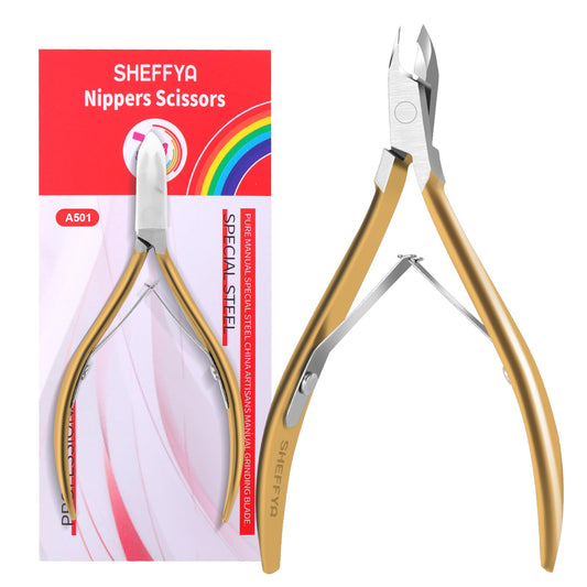 5pcs*501 SHEFFYA Professional Cuticle Trimmer Nail Cuticle Cutter Stainless Steel Cuticle Nippers with Sharp Blades of Cuticle Clippers Manicure Tools with Double Nail Care Pedicure Nail Tools Nippers