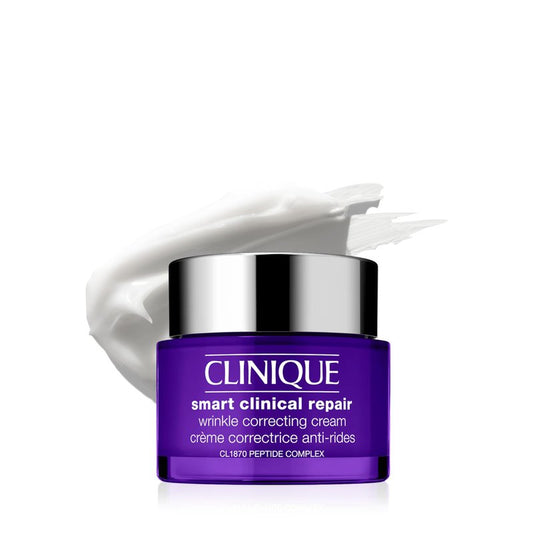 Clinique Smart Clinical Repair Wrinkle Correcting Anti Aging Face Cream With Hyaluronic Acid + Peptides For All Skin Types | Hydrating, 2.5 Fl Oz