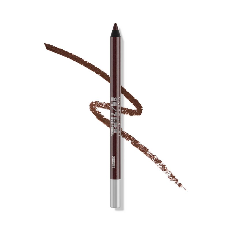 URBAN DECAY 24/7 Glide-On Waterproof Eyeliner Pencil - Smudge-Proof, Long-Lasting, Transfer-Proof, Up to 16HR Wear, Smooth No-Tug Formula, Corrupt (Dark Metallic Red Brown Shimmer) - 0.04 oz