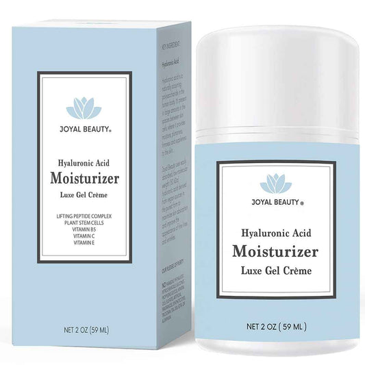 JOYAL BEAUTY Hyaluronic Acid Moisturizer Gel Cream. All-In-One Anti-Aging Face Eye Cream Infused with Peptides, Vitamins B C E Tightens and lifts sagging skin on face, eyes, and neck.