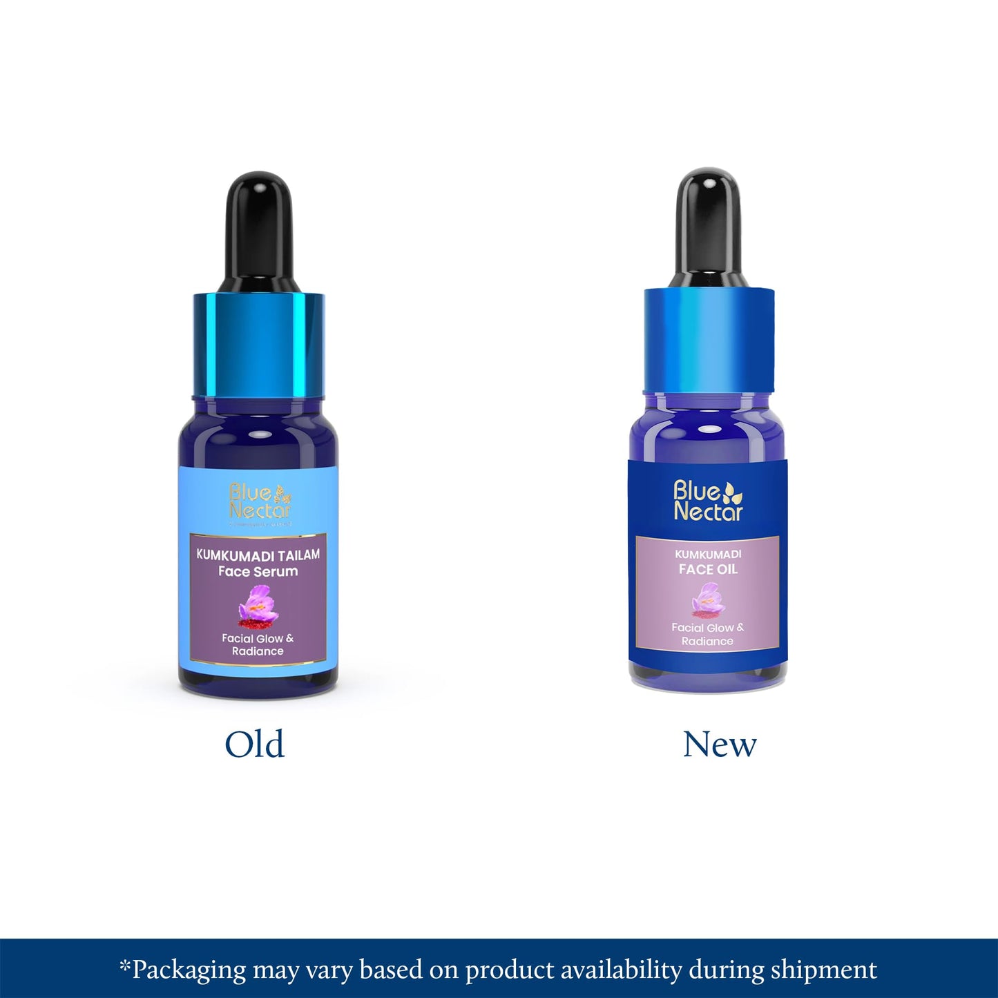 Blue Nectar Kumkumadi Oil for Face | Ayurvedic Anti Aging Serum for Appearance & Radiance | Saffron & Sandalwood Kumkumadi Tailam Face Oil for Glowing Skin for Women & Men (26 Herbs, 0.33 Fl Oz)