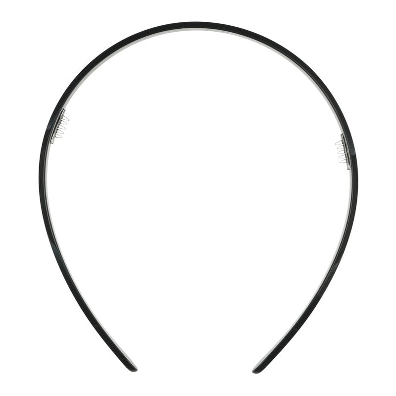 France Luxe Ultracomfort Thin Headband, 1/4”, French Classic, Non Slip Skinny Headbands for Women With Gentle Teeth, Flexible Plastic, Women's Hair Accessories, Grey Onyx Faux Shell