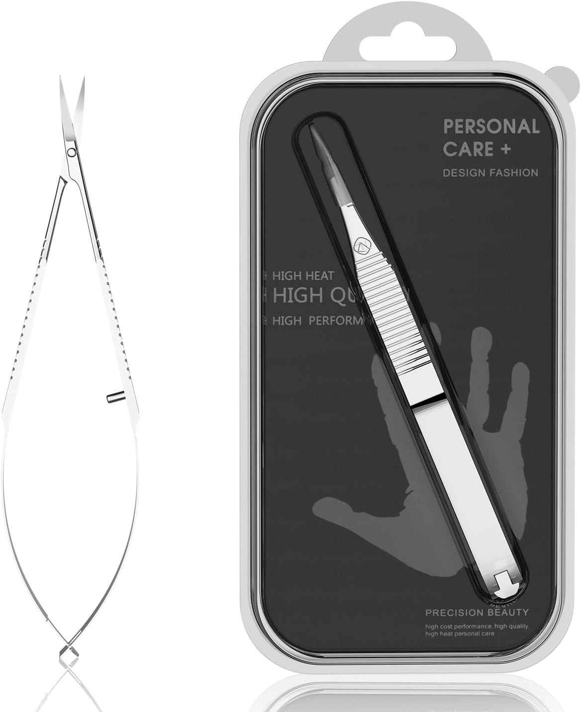 ZIZZON Cuticle Scissors - Extra Fine Curved Precision Tip for Eyebrow, Eyelash, Nail & Skin Grooming | Professional Quality