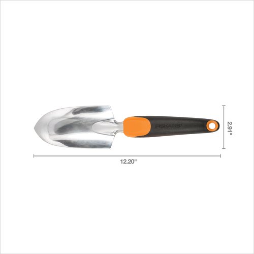 Fiskars Ergo Garden Trowel for Digging and Planting, Heavy Duty Gardening Hand Tool with Hanging Hole