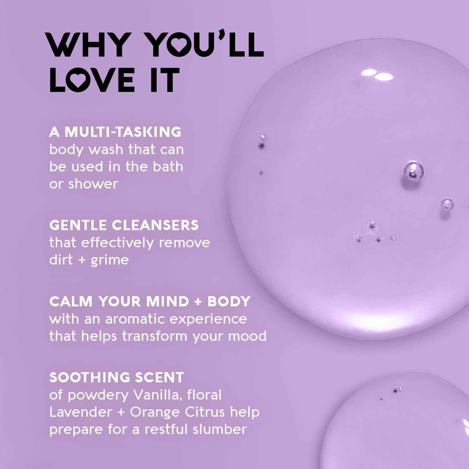 Nature's Beauty Lavender Chamomile Sleep Body Wash - Gentle Cleanser for All Skin Types - 16 Fl Oz