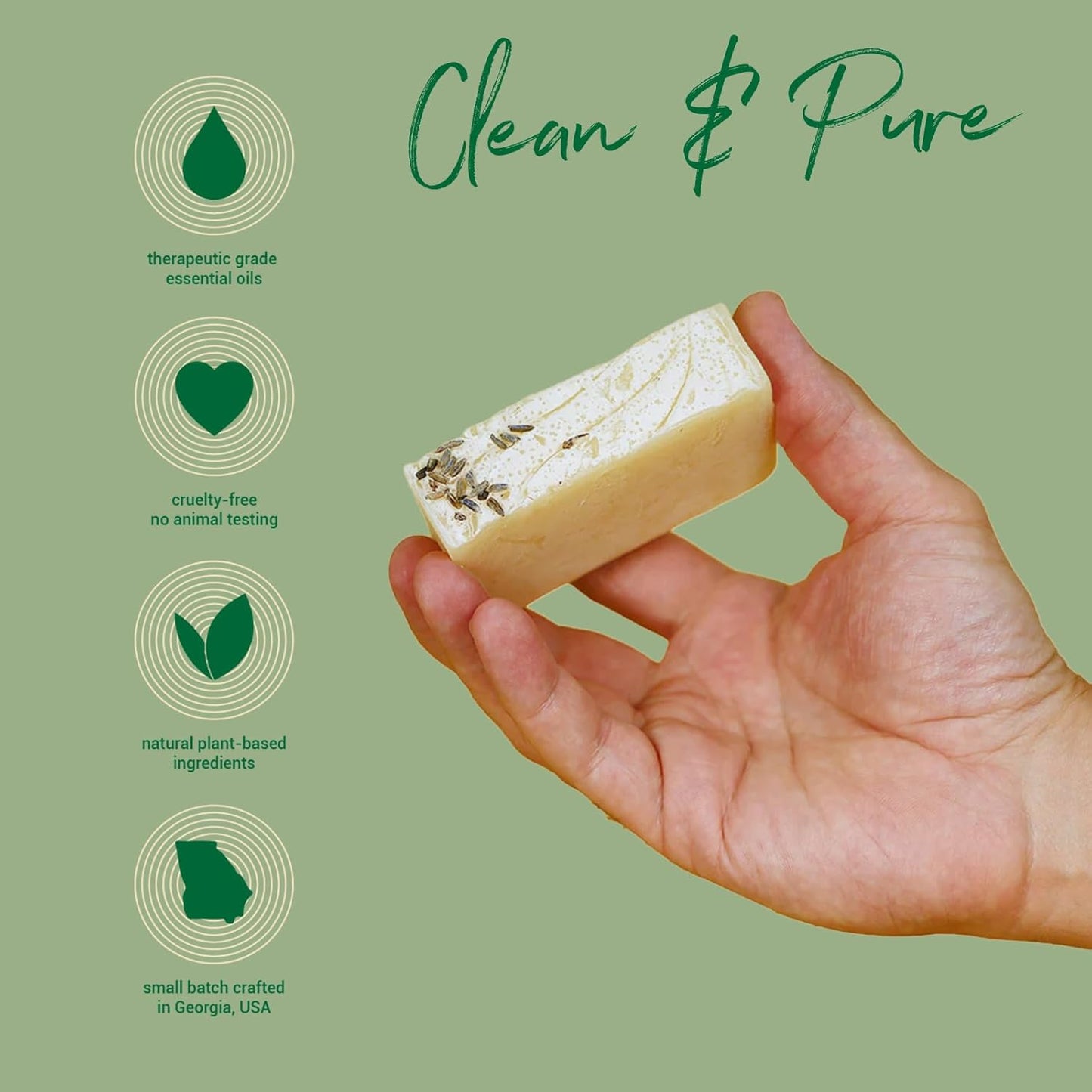 South African Lavender Bar Soap | Moisturizing Natural Soap for Face & Body - 3 Pack - Plant-Based Ingredients