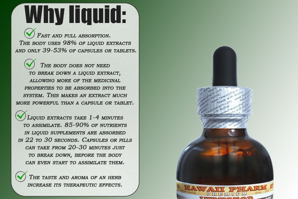 Hawaii Pharm Witch Hazel Alcohol-Free Liquid Extract, Witch Hazel (Hamamelis Virginiana) Bark Glycerite Natural Herbal Supplement, USA 4 fl.oz
