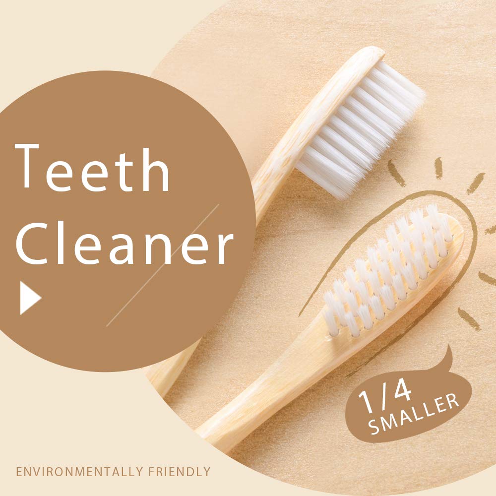 laboos Bamboo Manual Toothbrush, Soft Compact Bristle, Eco Friendly Biodegradable Wooden Toothbrush for Daily Use (4 Pack)