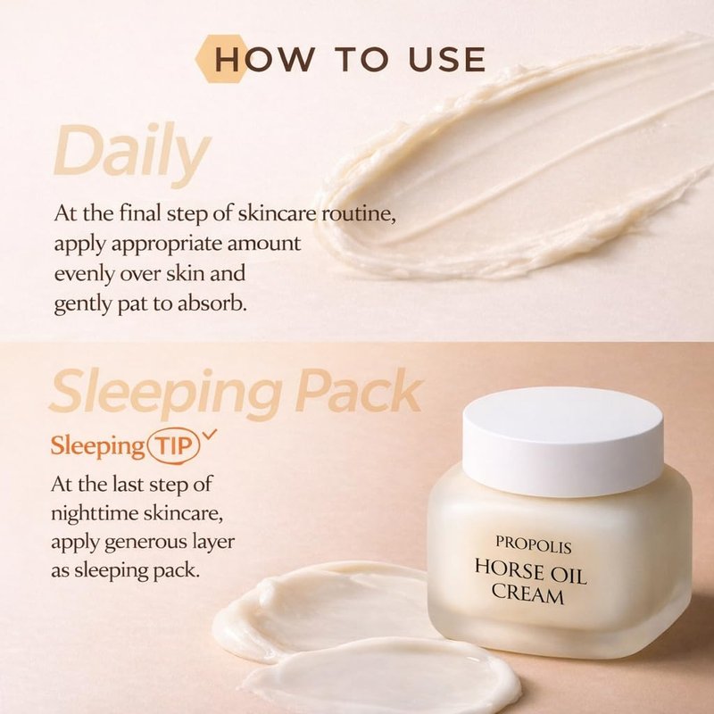 Propolis Horse Oil Cream - Intense Moisture & Firming for Dry Skin | 50ml