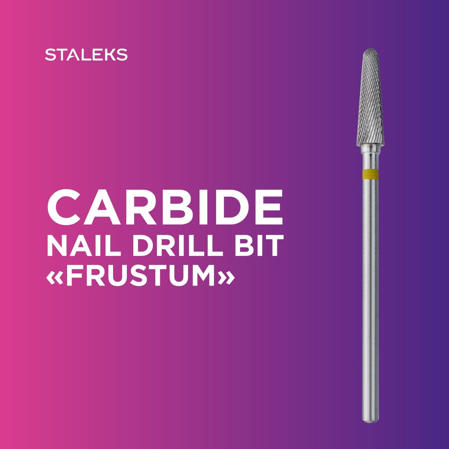 STALEKS PRO Expert Carbide Nail Drill Bit (Frustum, Yellow, 4mm Head / 13mm WP) – Very Soft Hardness for Delicate Artificial Nail & Skin Processing in Hardware Manicure/Pedicure