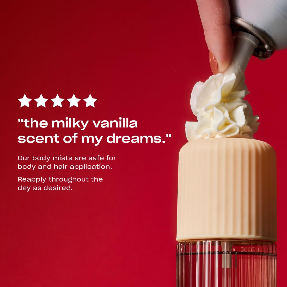 Snif Extra Whip Body Mist 8oz, Gourmand Vanilla Musk Fragrance Mist for Body & Hair, Icing Sugar, Whipped Cream & Sandalwood, Clean, Vegan, Cruelty Free