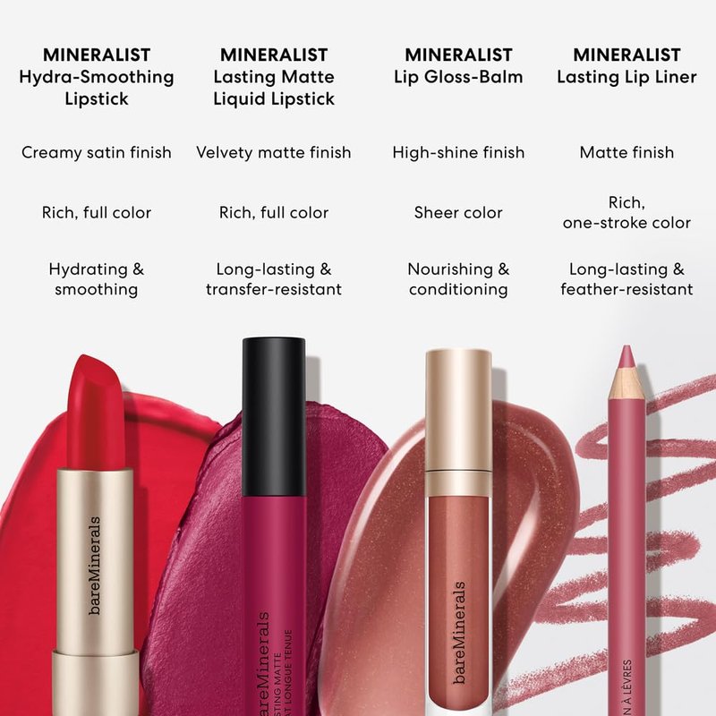 bareMinerals Mineralist Lip Gloss-Balm | Hydrating Gloss + Balm Hybrid, Sheer Finish, Vegan