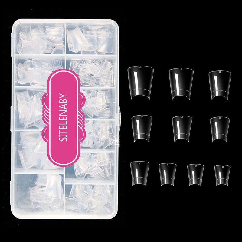Clear Duck Nail Tips - 500PCS Flare Acrylic Nail Tips for DIY & Salons | 10 Sizes Available
