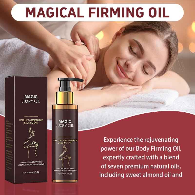 MAGIC LUXURY OIL, Magic Body Firming Oil, Hydrating and Firming Skin Oil for Arms, Body oil substitute containing vitamin E, rosehip, and almond, Full Body Use(3.38oz)