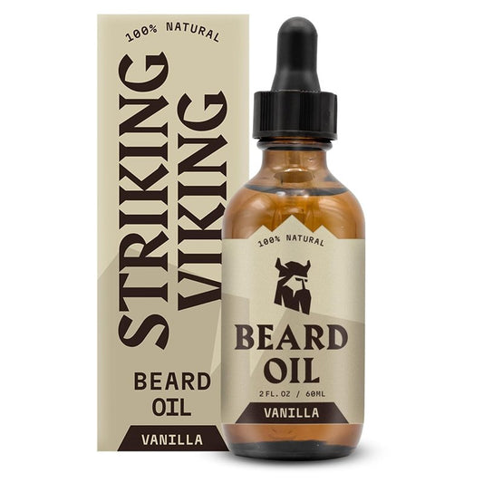 Striking Viking Beard Oil for Men - Naturally Derived Conditioner with Almond, Tea Tree, Argan & Jojoba Oil for Beard Growth, Softening & Moisturizing