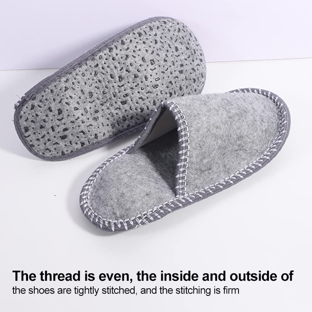 Disposable Slippers, 6 Pairs Fleece Felt Slippers Guest Slippers Portable Washable Disposable Non Slip Home Slippers for Family Spa Guests Hotels Travel(6 Pairs)