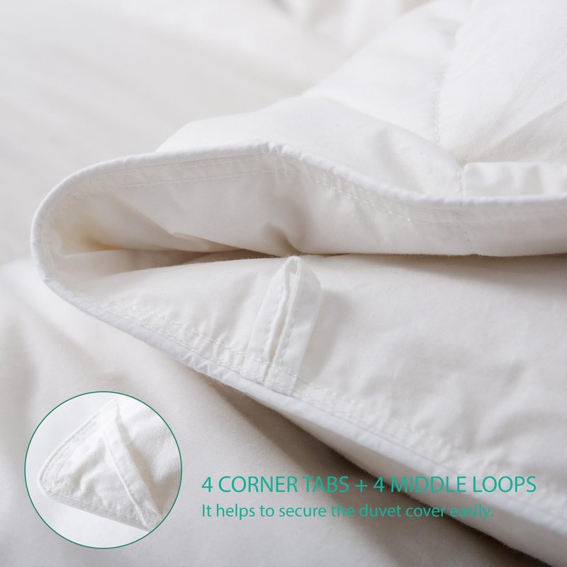 Three Geese Down Feathers Fiber Comforter Twin Size - 750 Fill Power All Season Down Duvet Insert, Ultra-Soft Hotel Collection Down Comforter, Baffle-Box Design - Noiseless -Medium Warmth.