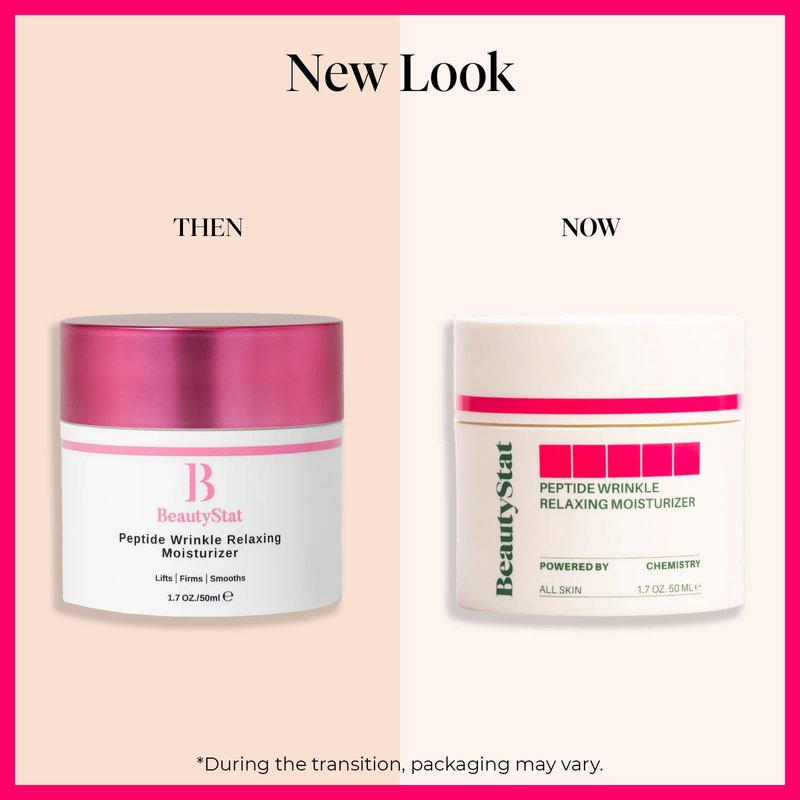 BeautyStat Peptide Wrinkle Relaxing Moisturizer - Made in the USA - Created by a 20+ Year Skincare Veteran Cosmetic Chemist - 1.7oz/50ml