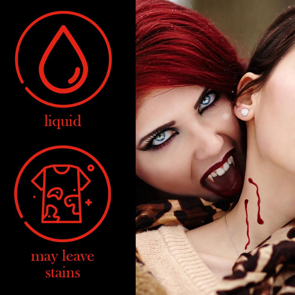 Fake Blood Gel - Dark Red Thick Consistency for Halloween Makeup | 1.01 fl. oz (30 ml) Dispenser