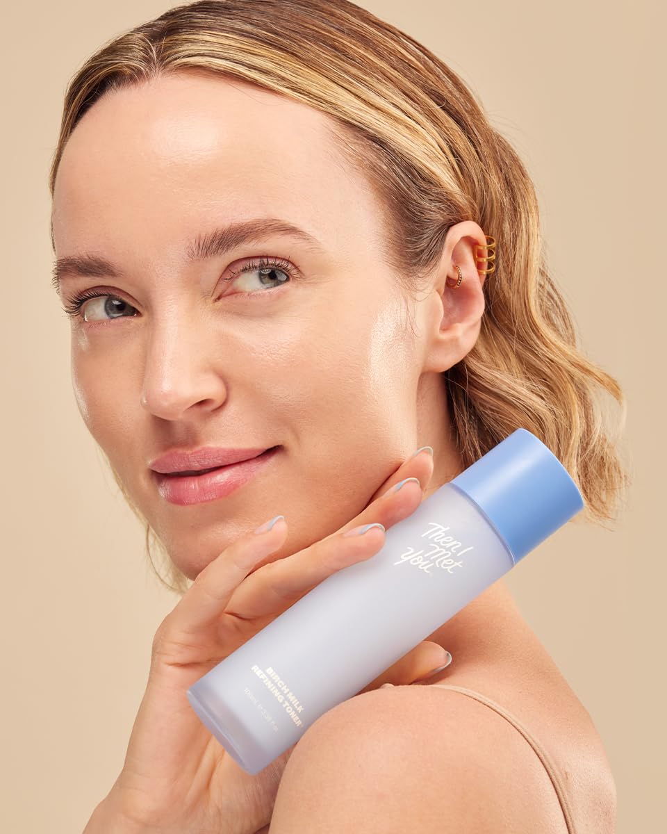 Then I Met You Birch Milk Refining Toner, Hydrating and Exfoliating Milky Toner, Minimizes Pores and Strengthens Skin Barrier, Korean Skincare for Deep Hydration, Gentle Daily Exfoliant, 3.38 oz
