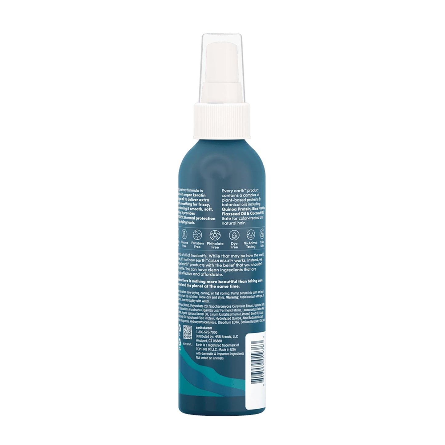 earth Anti-Frizz Serum - Hair Oil with Argan and Vegan Keratin - Lightweight Serum Providing Thermal Protection - Safe for All Hair Types - 6 oz