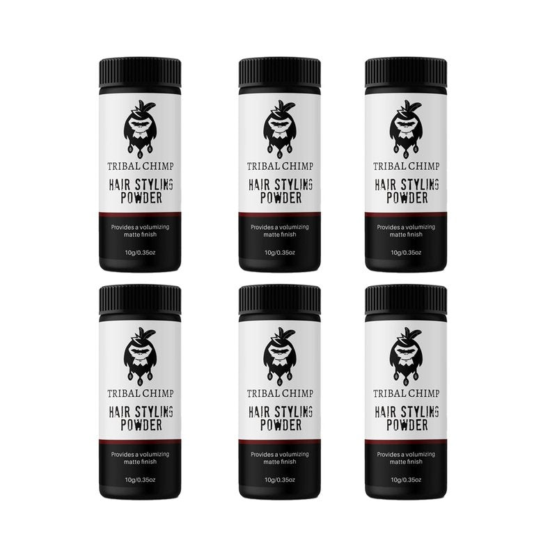 Tribal Chimp Hair Styling Powder - All-Day Invisible Hold Volumizer & Texture Powder | 10g, Matte Finish, 6-Piece Set