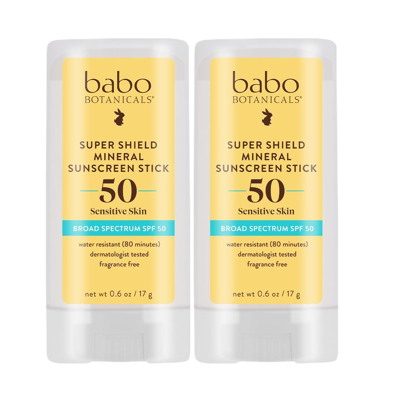 Super Shield SPF 50 Stick Sunscreen - 70% Organic Zinc Oxide - EWG Verified, Water Resistant | Fragrance-Free, All Ages