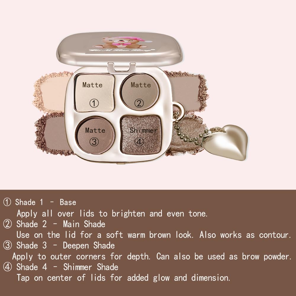 Mini Neutral Nude Cool-Toned Eyeshadow Palette with Mirror – Matte&Shimmer High-Pigment,Blendable Long-Lasting Waterproof Mini Smokey Eye&Contour Palette for Natural Makeup, Paleta de Sombras de Ojos