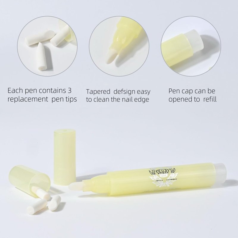 Nail Polish Corrector Pen - 4Pcs Remover Tool with 20 Tapered Refill Tips | Perfect for Nail Art DIY