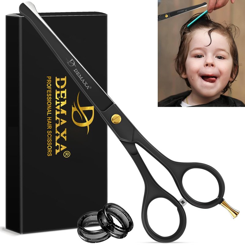 6.5 inch Kids Hair Cutting Scissors Kit – Baby & Toddler Haircut Set with Safety Scissors & Clippers – Hair Shears for Kids, Children, Women, Men – Barber Shears kids haircut cape